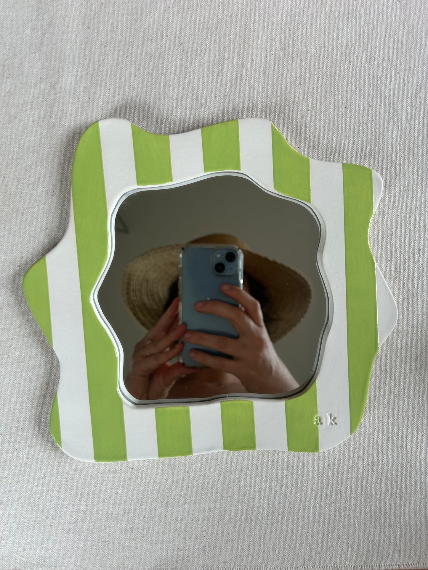 Pistachio Striped Mirror