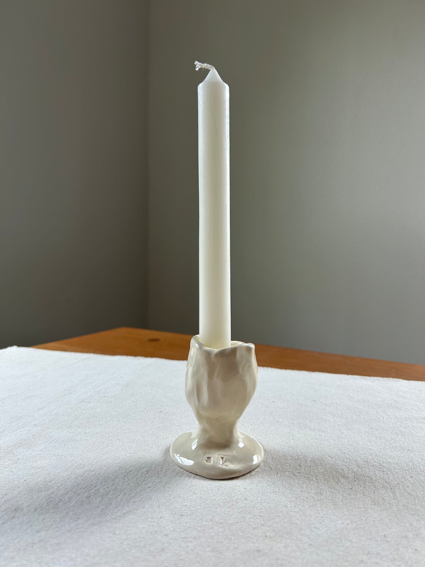 White Chunky Candlestick Holder