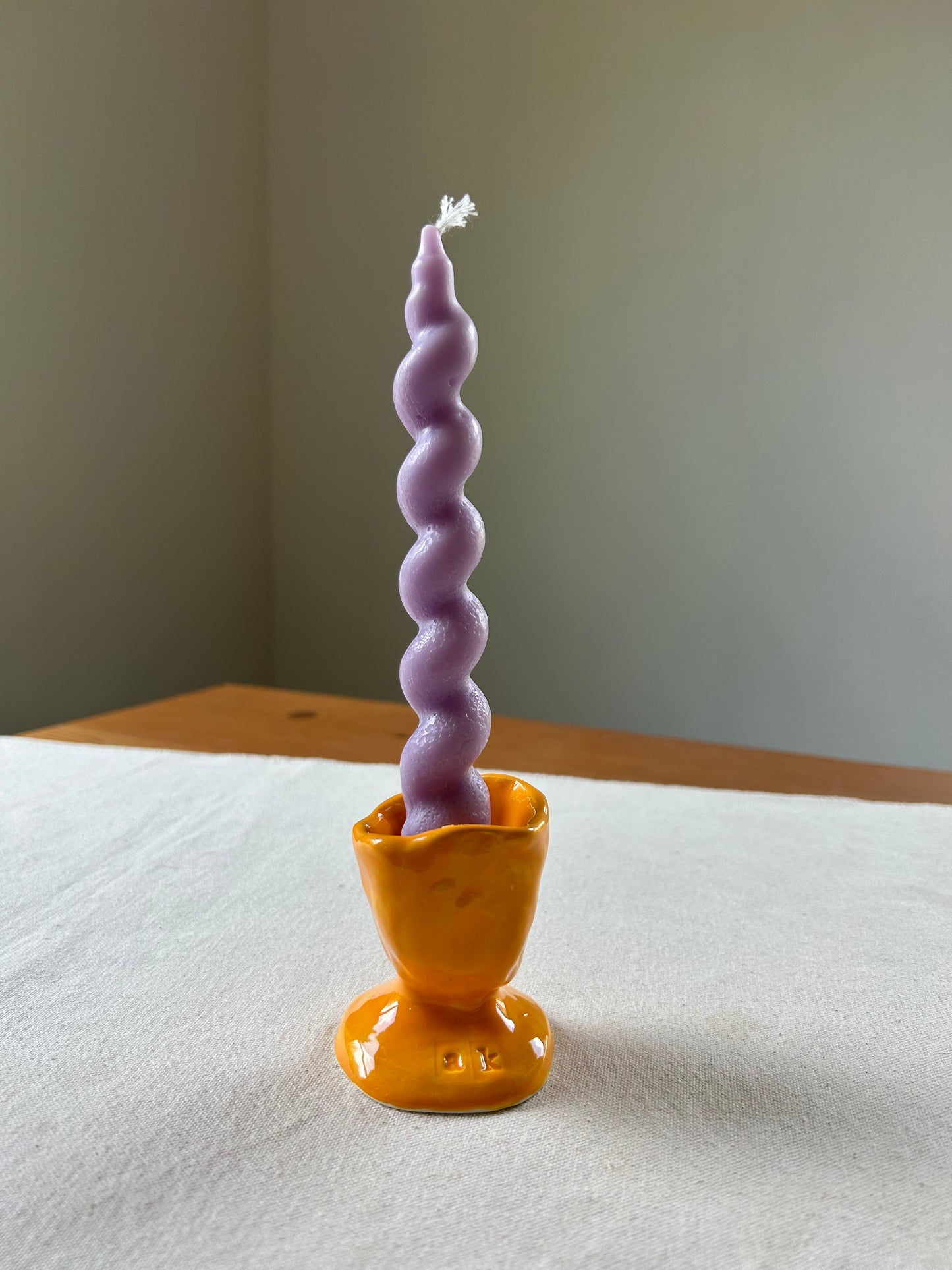 Tangerine Chunky Candlestick Holder