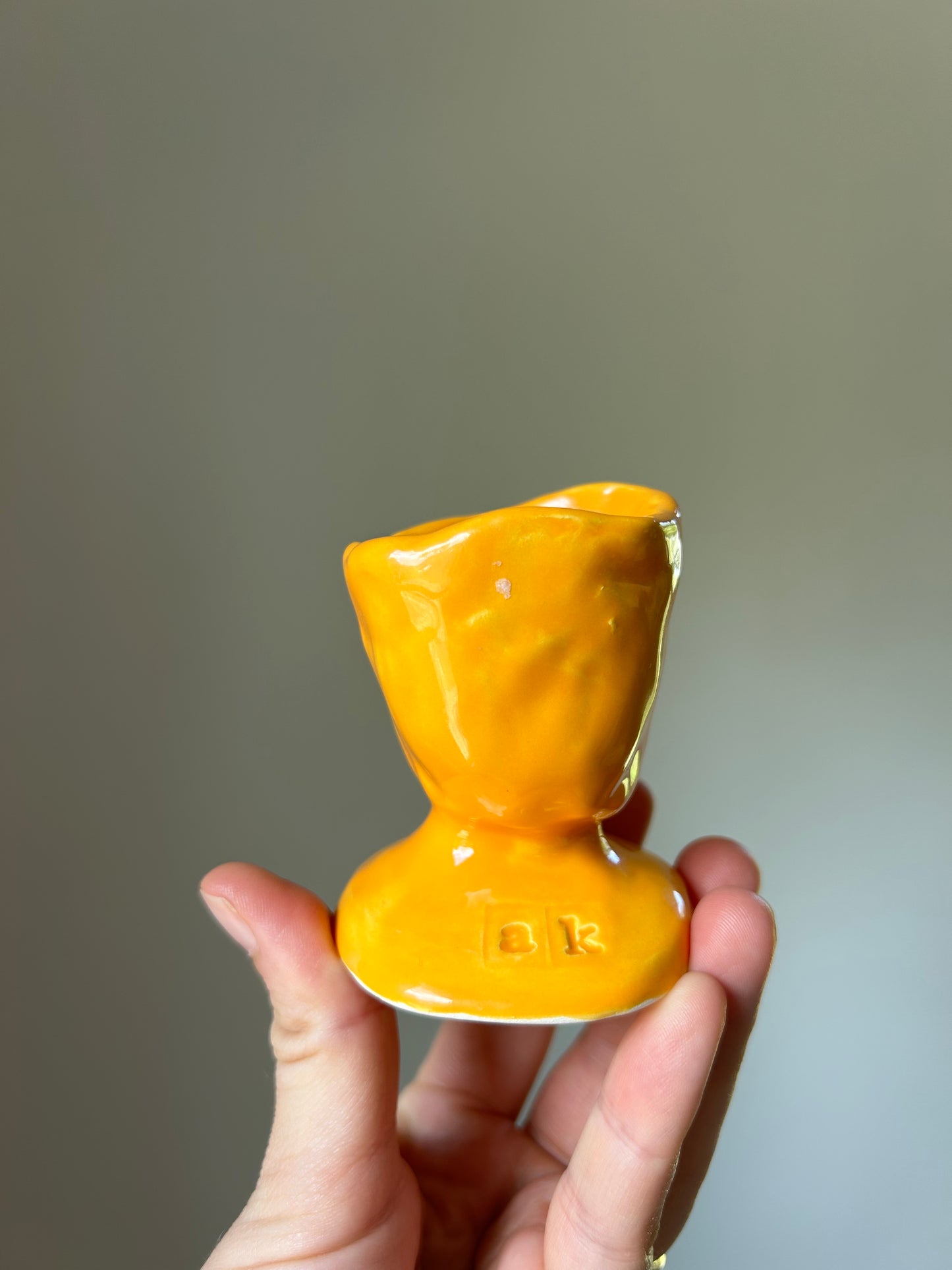 Tangerine Chunky Candlestick Holder