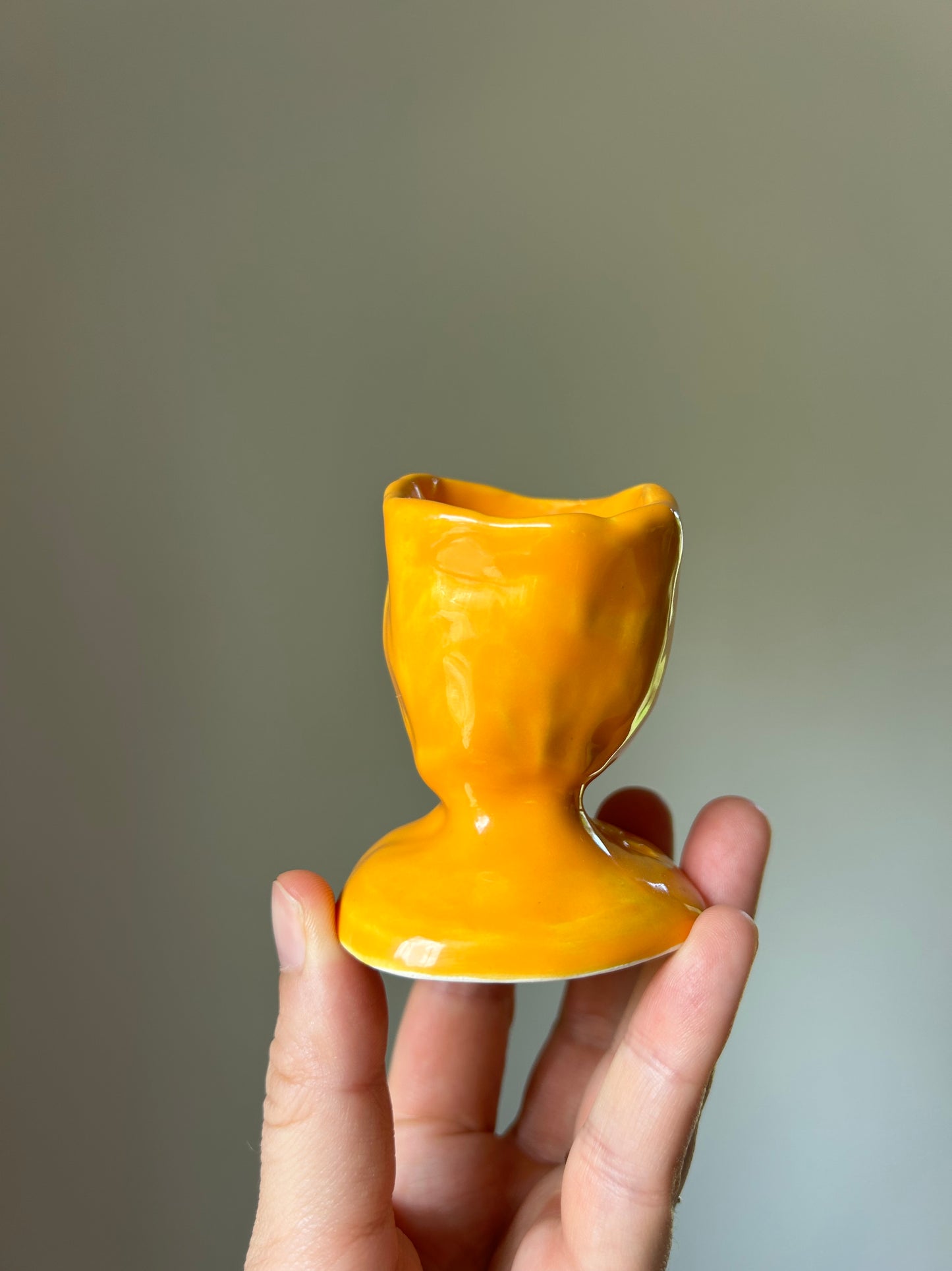 Tangerine Chunky Candlestick Holder