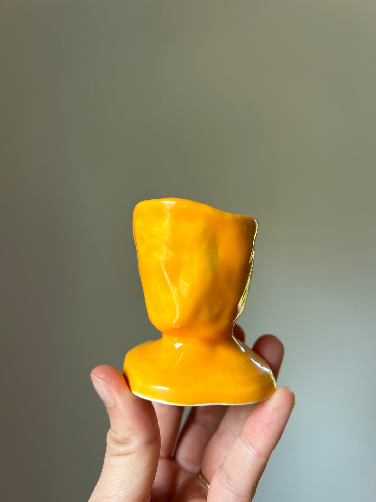 Tangerine Chunky Candlestick Holder