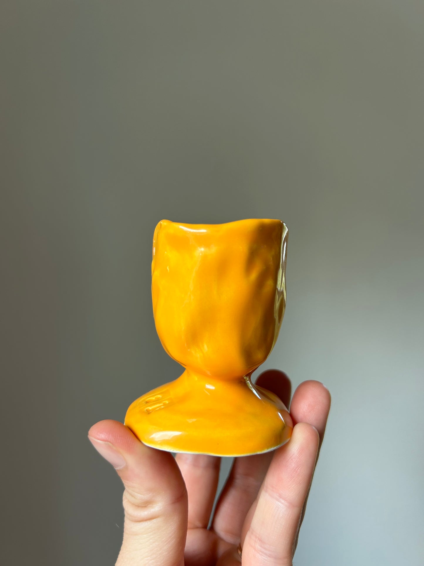 Tangerine Chunky Candlestick Holder