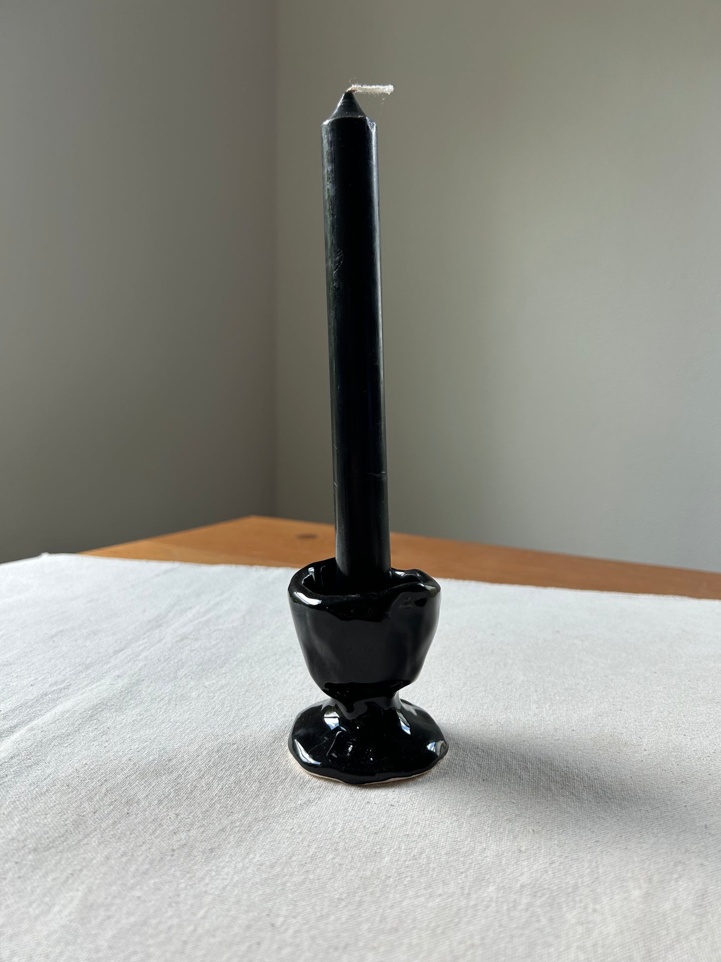 Black Chunky Candlestick Holder