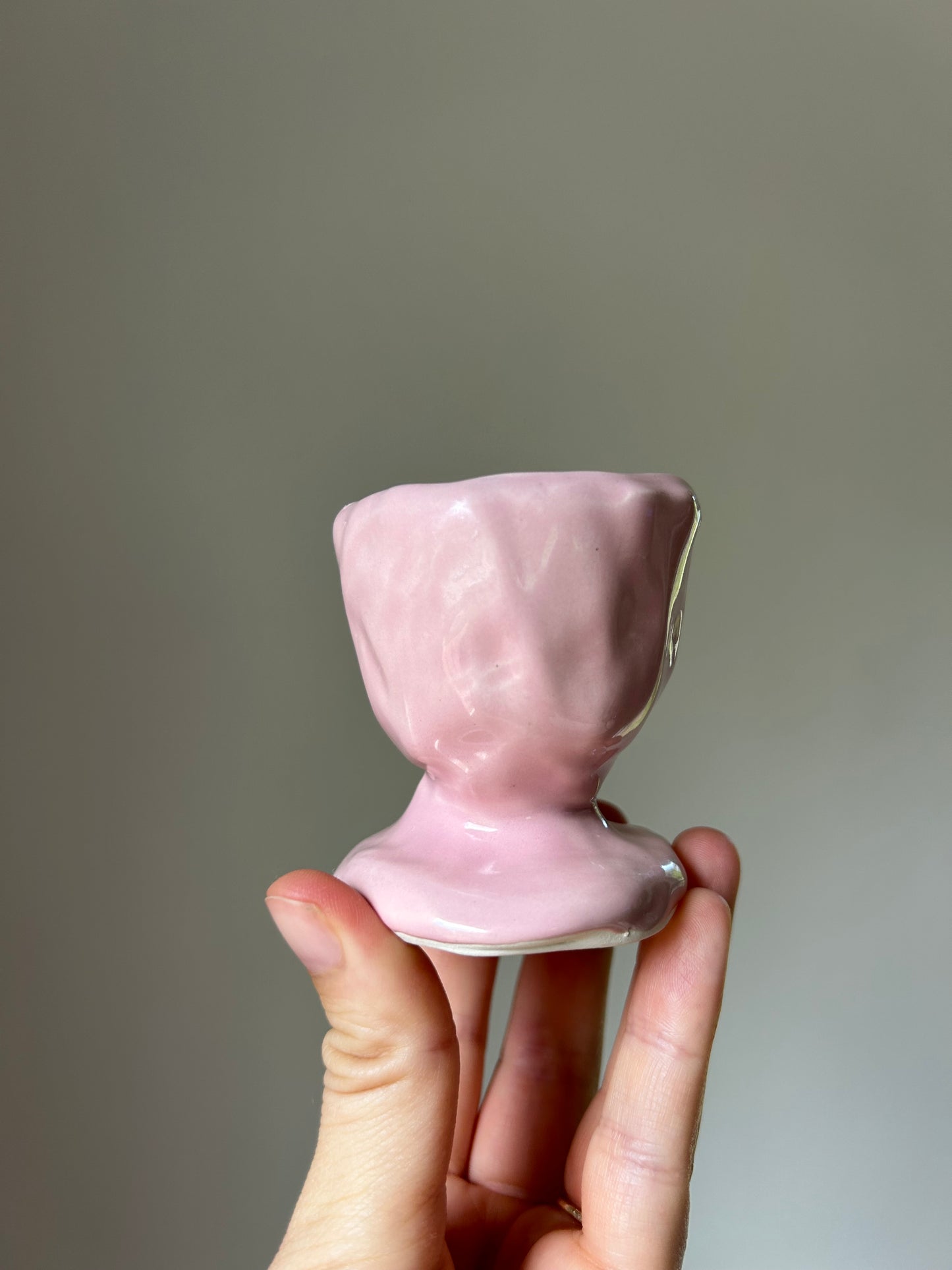 Pink Chunky Candlestick Holder