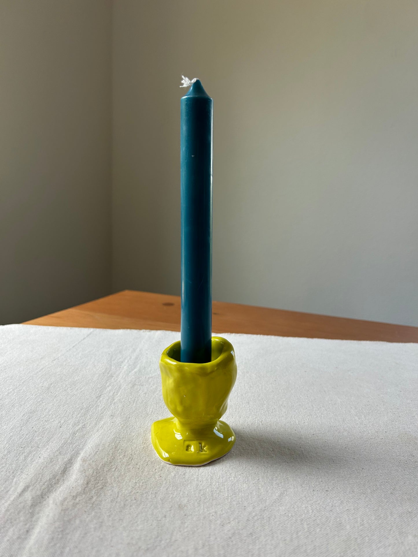 Chartreuse Chunky Candlestick Holder