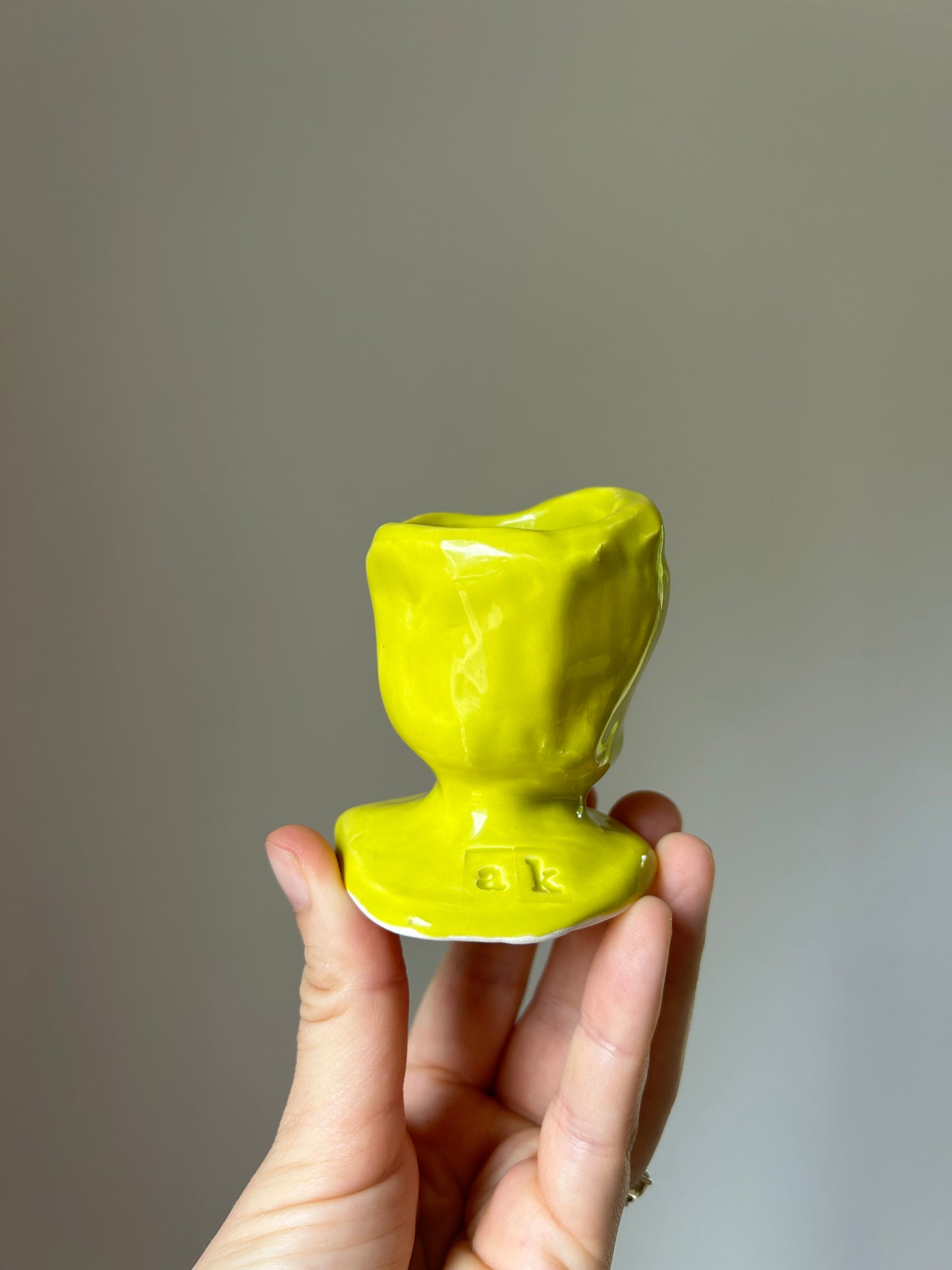 Chartreuse Chunky Candlestick Holder