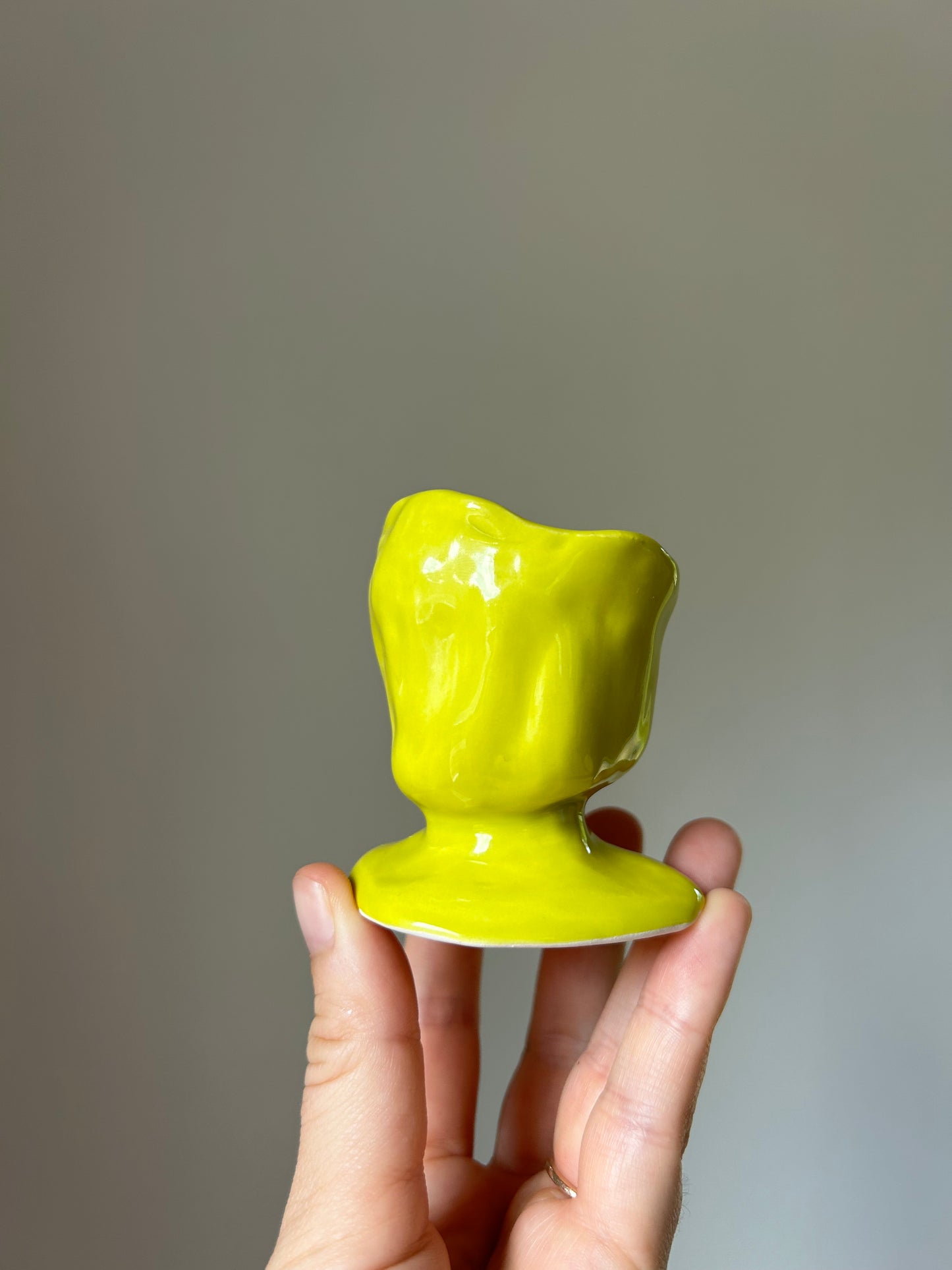 Chartreuse Chunky Candlestick Holder