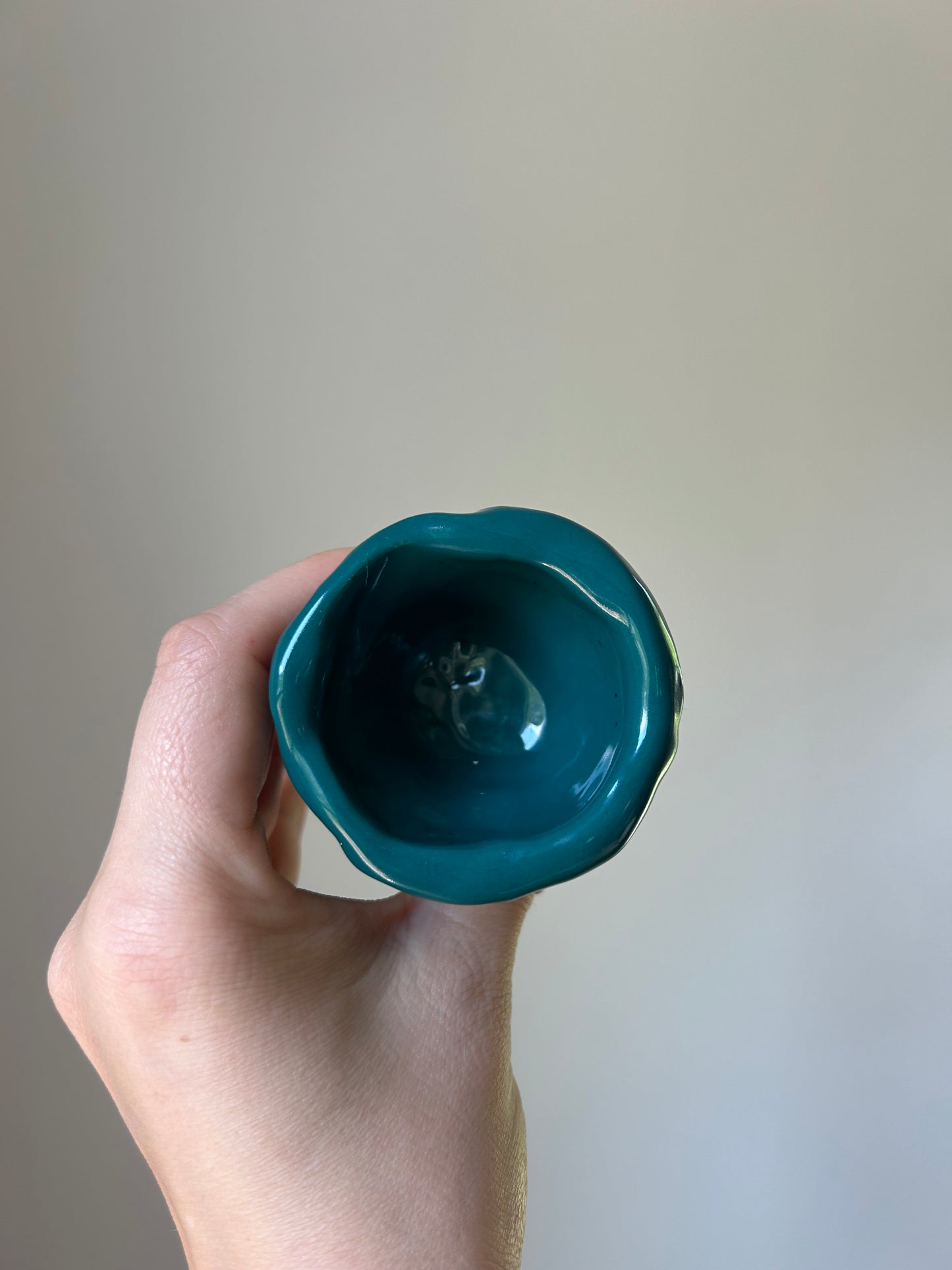 Mediterranean Teal Chunky Candlestick Holder