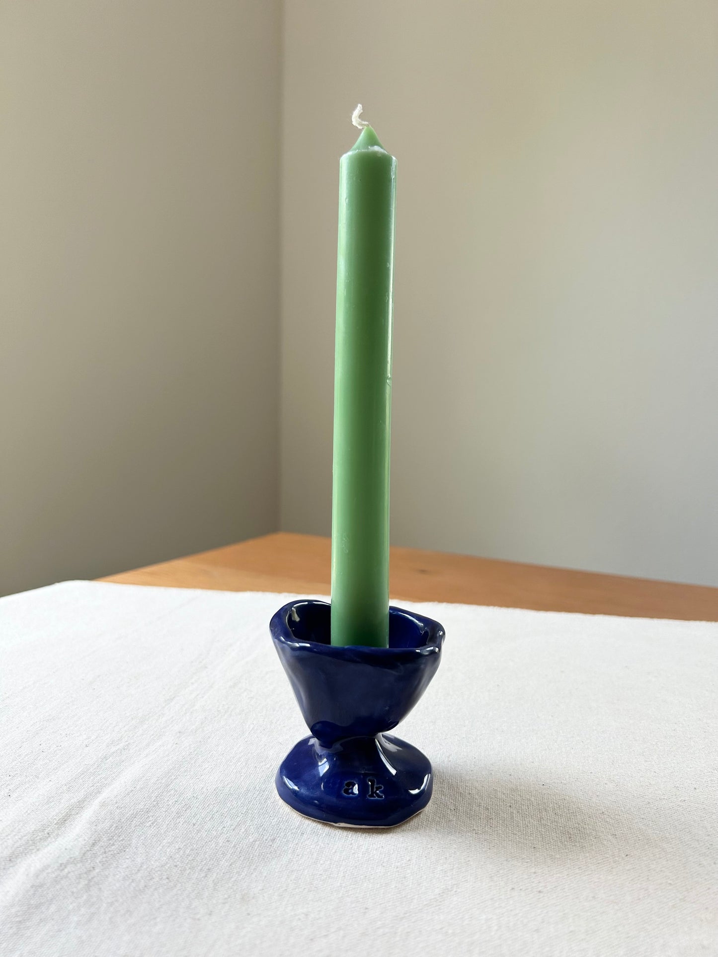 Blue Chunky Candlestick Holder