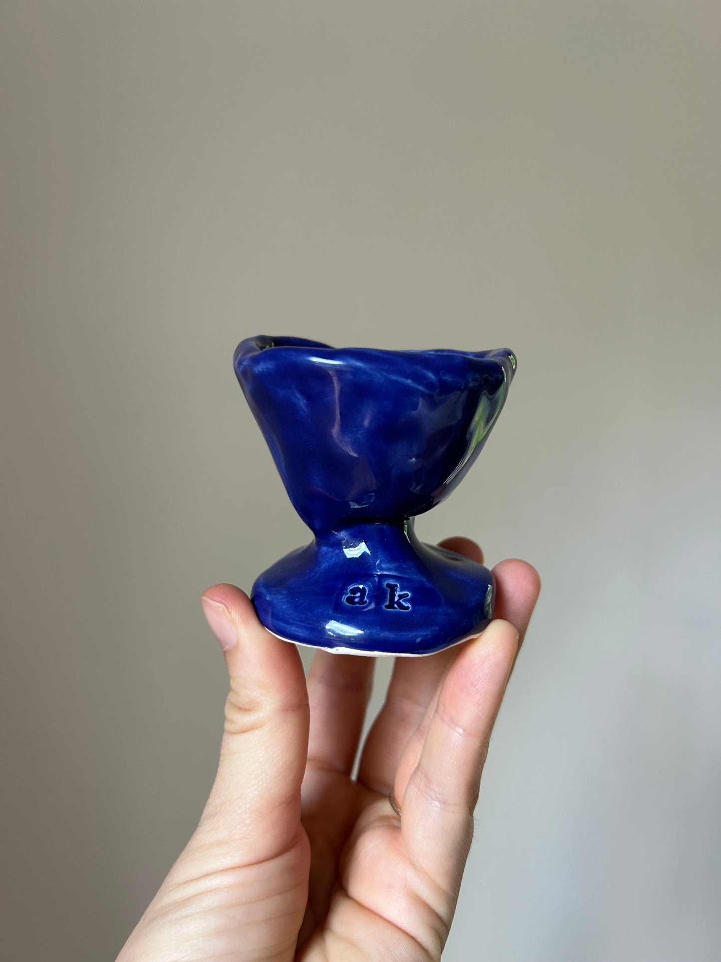 Blue Chunky Candlestick Holder