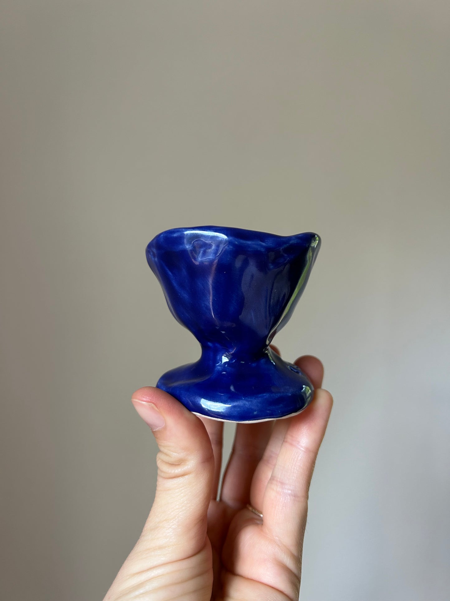 Blue Chunky Candlestick Holder