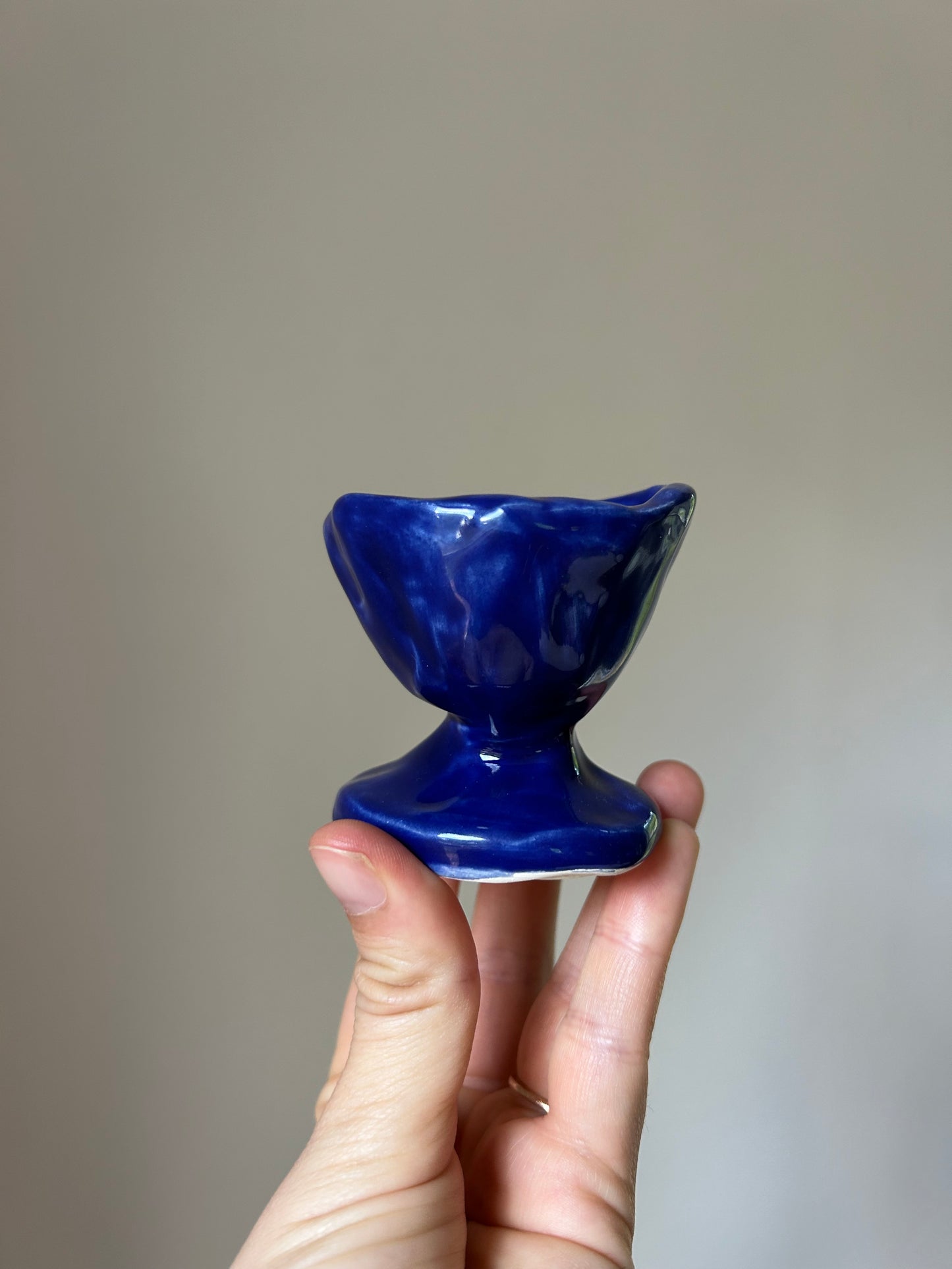 Blue Chunky Candlestick Holder