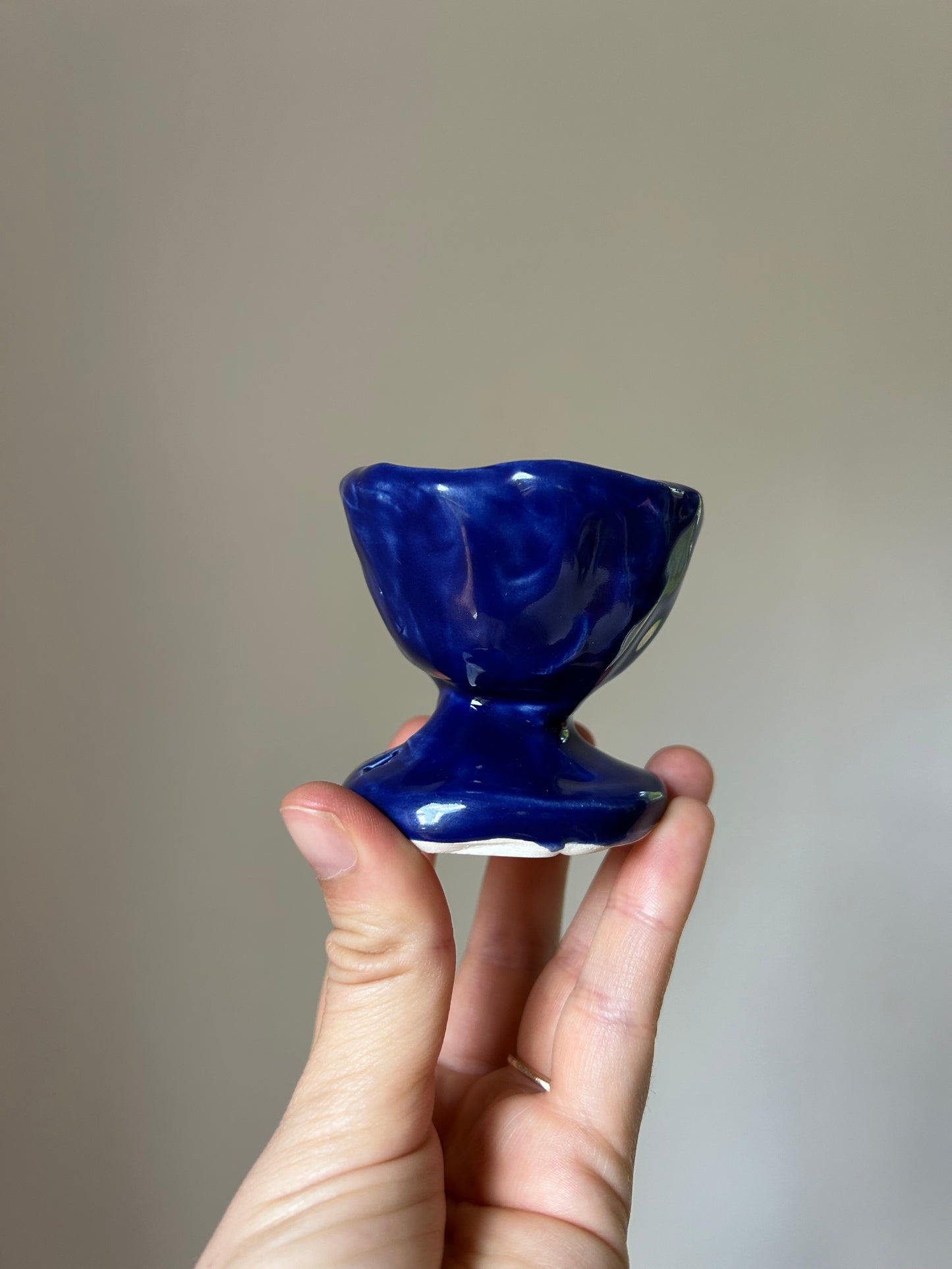 Blue Chunky Candlestick Holder