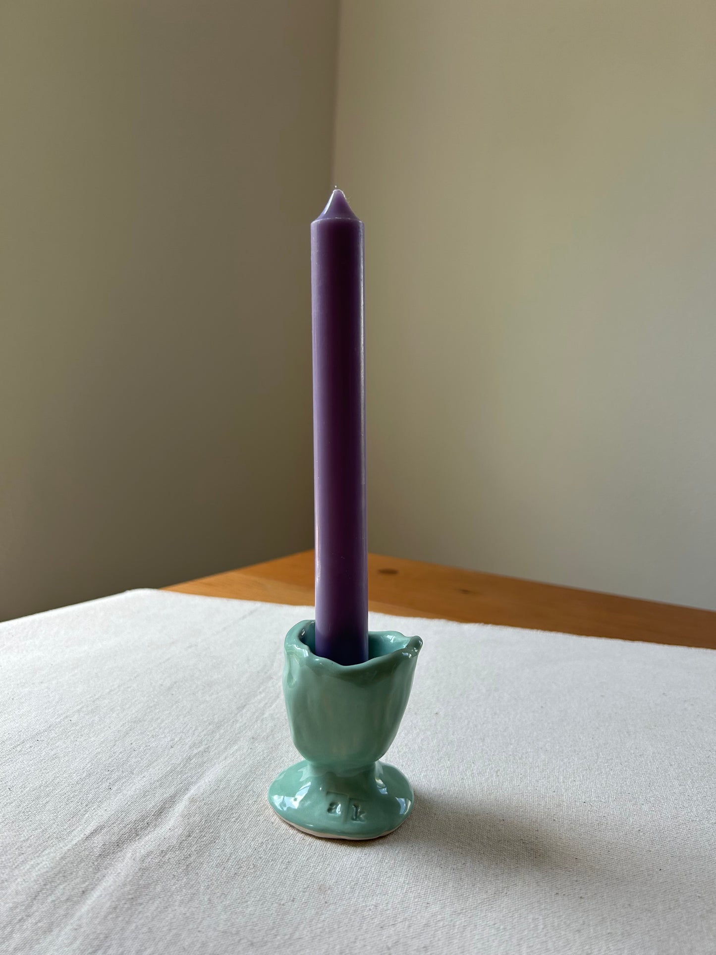 Canton Jade Chunky Candlestick Holder