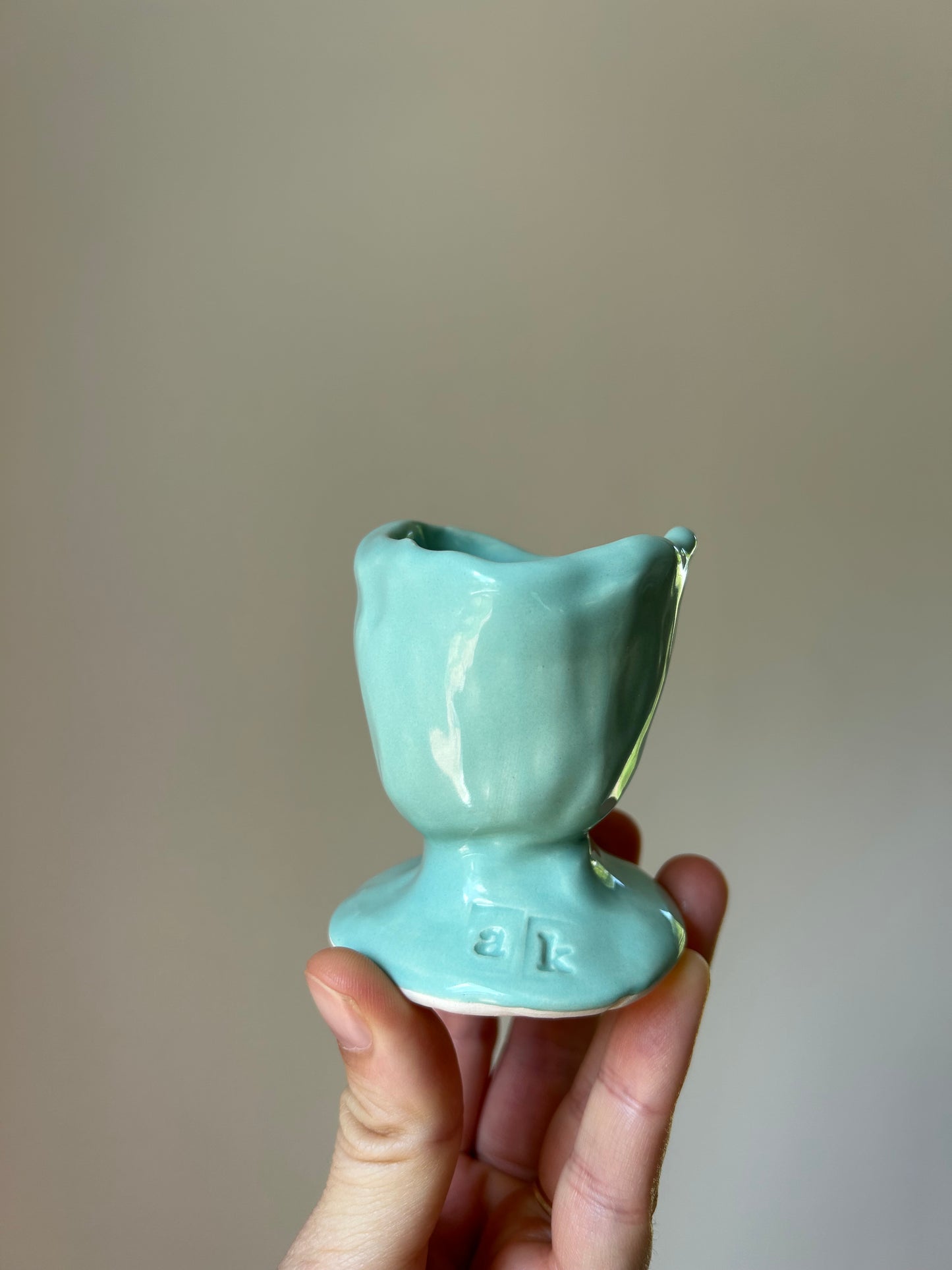 Canton Jade Chunky Candlestick Holder