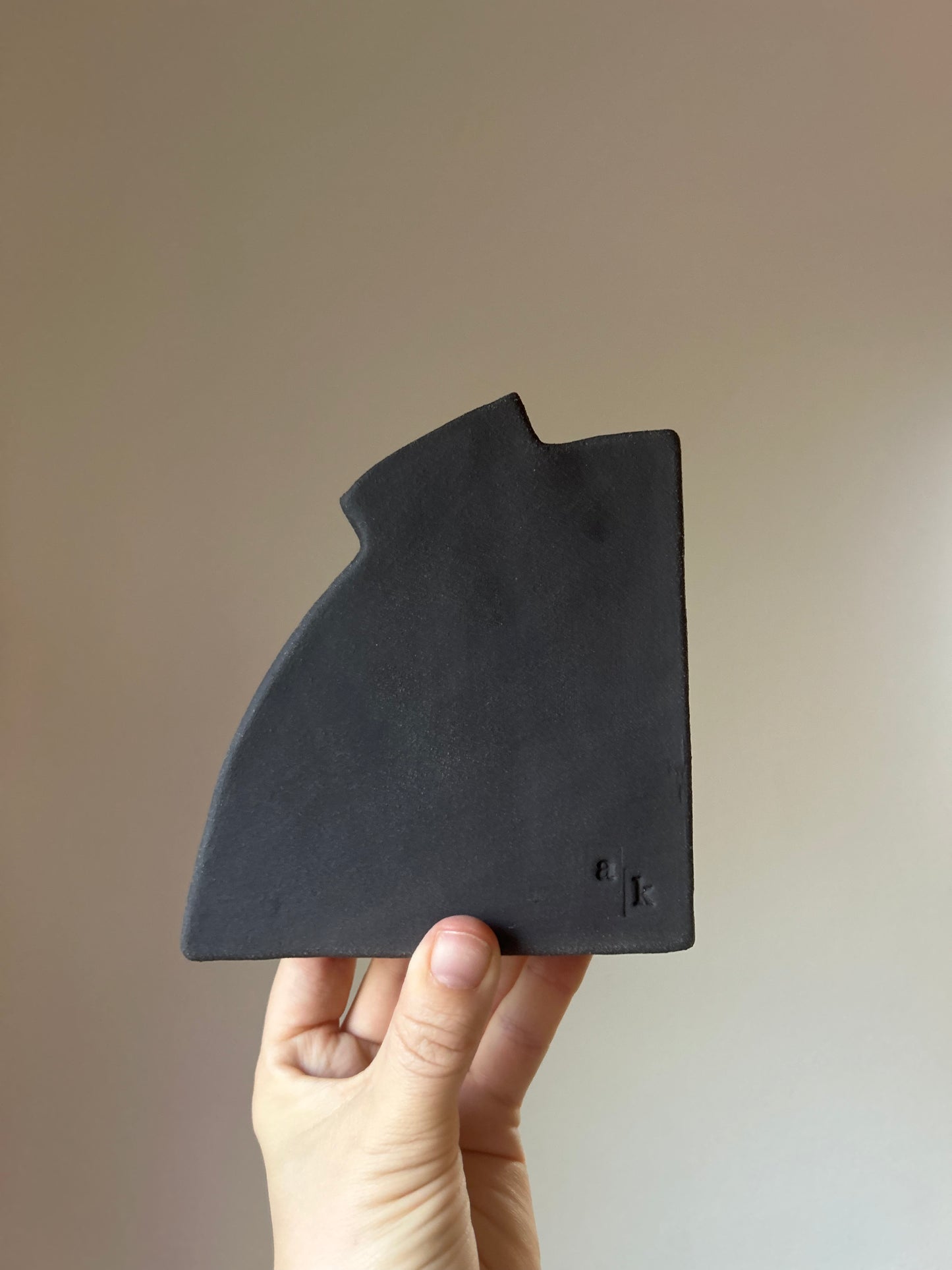 Matte Black Vase Bookend
