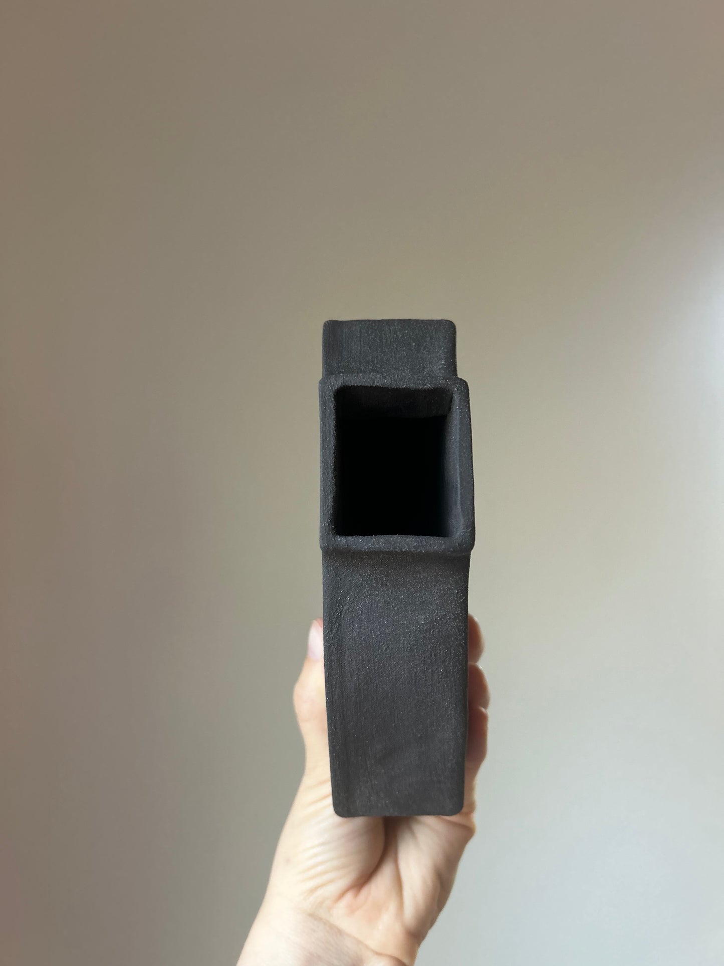 Matte Black Vase Bookend