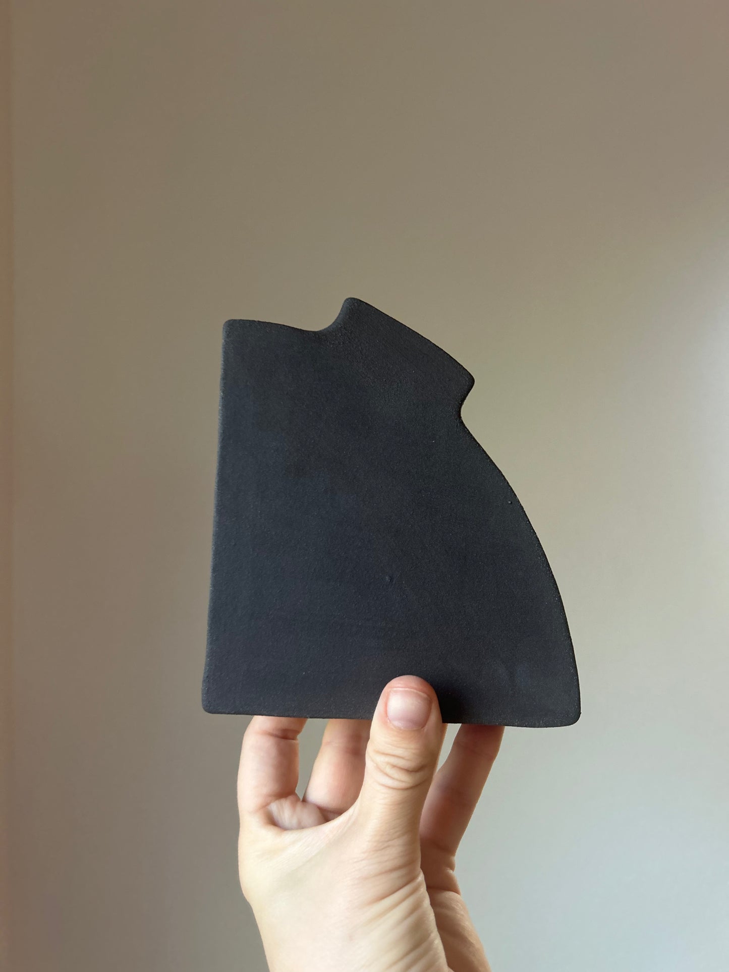 Matte Black Vase Bookend