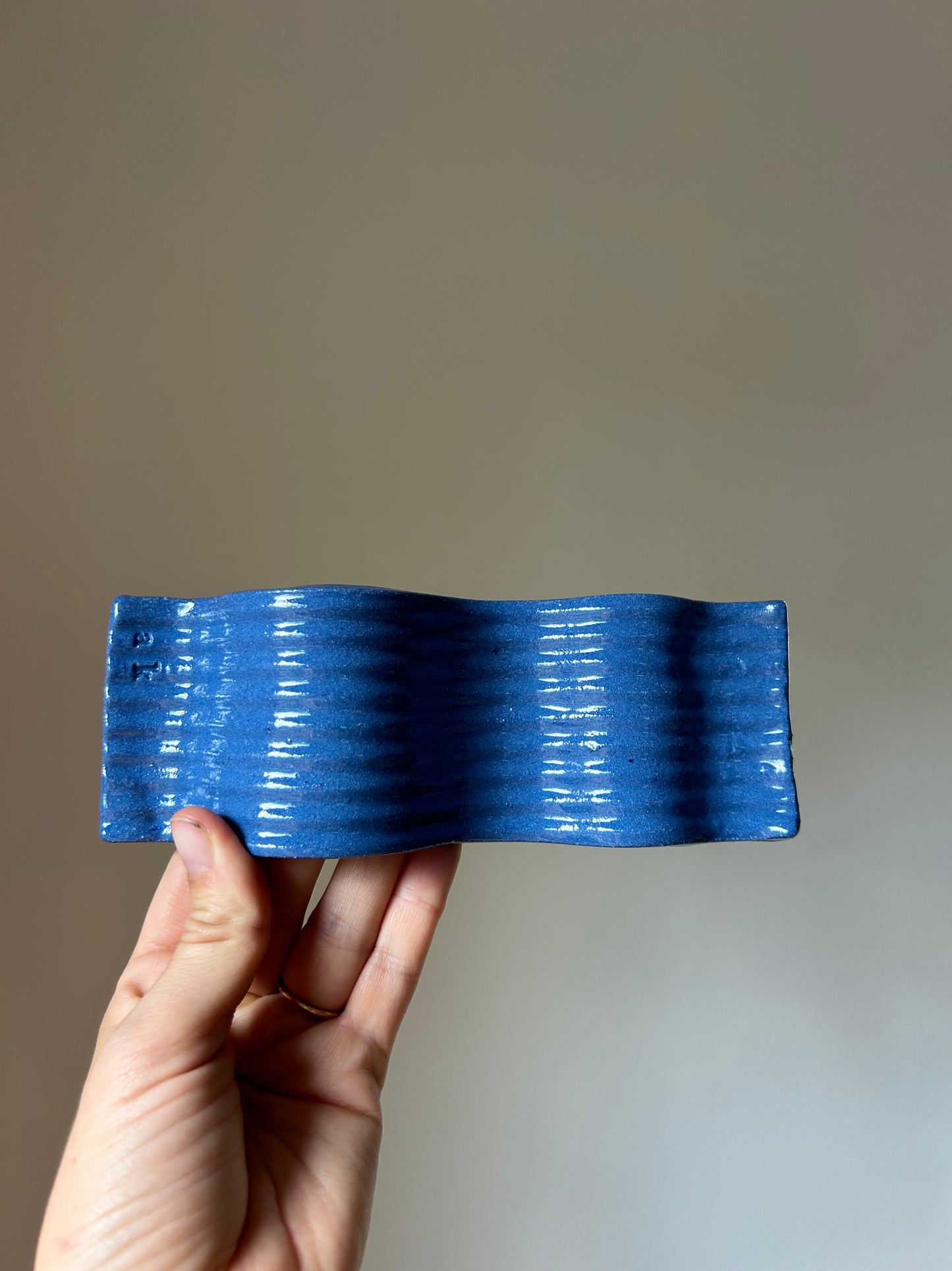 Wedgewood Blue Wavy Incense Holder