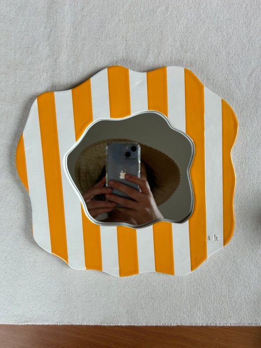 Tangerine Striped Mirror