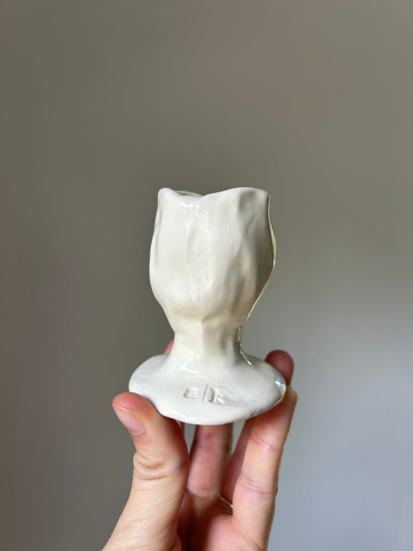 White Chunky Candlestick Holder