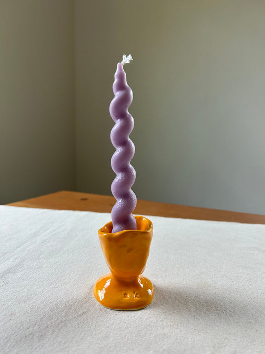 Tangerine Chunky Candlestick Holder