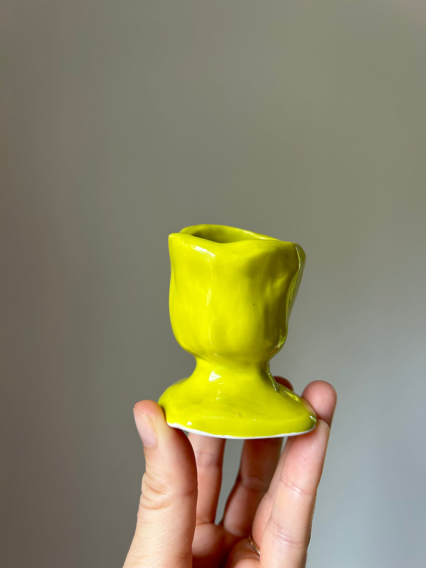 Chartreuse Chunky Candlestick Holder